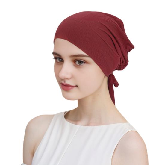 Berretto Foulard Monocolore da Donna Regolabile Traspirante Elasticizzato Antiscivolo Cotone Sottocappello Sotto Foulard Cappello Interno Cappello da Notte per Dormire Cuffia per Capelli