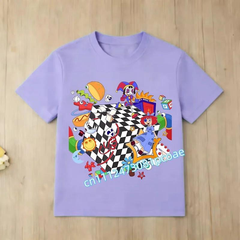 The Amazing Digital Circus Kids Tshirts Cartoon Printed Tshirt Boys Casual Sports Short Sleeves Tops Summer Children Clothing