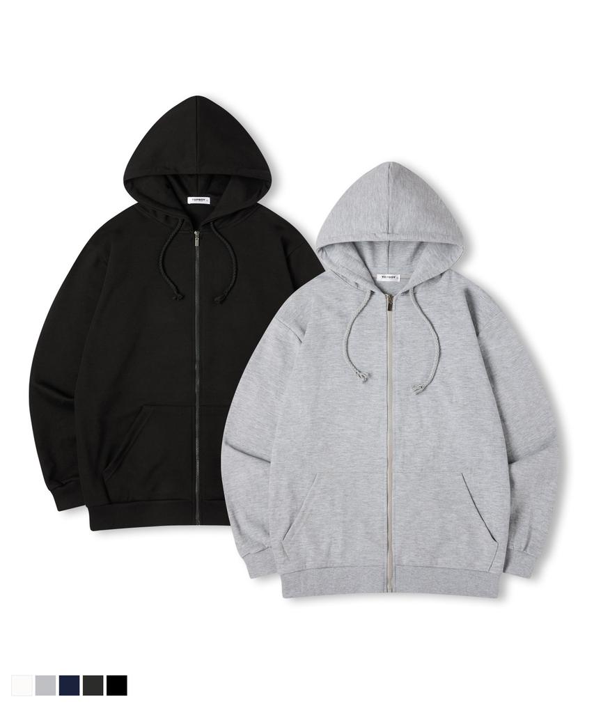 Topboy [Non-Fleece Or Fleece] Easy Sweat Zip-Up Hoodie 5 Colors (Type B)