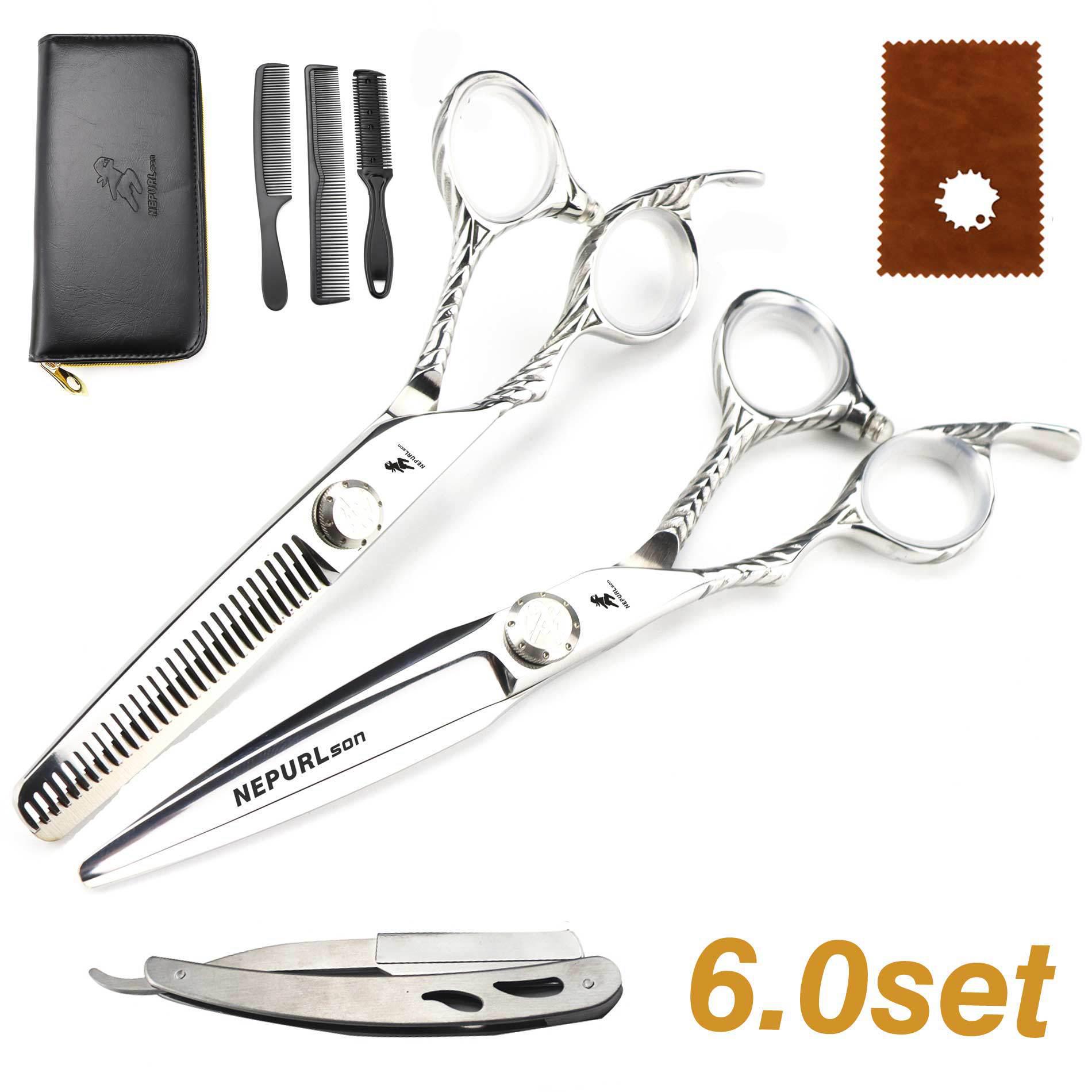 Silver 6-inch Left-Handed Dima Hairdressing Scissors Set