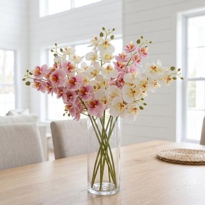 Real Touch Artificial Phalaenopsis Branches 21 Heads Simulation Plant Wedding Home