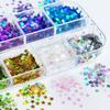 1 Set Star Glitter Nail Art Sequins 12 Grids Holographic Star Nail Charm Foils DIY Nail Design Crafts Manicure Decoration
