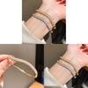 Geometric Zircon Round Pendant Bracelet With 18k Gold Plating For Womens Fashion Jewelry