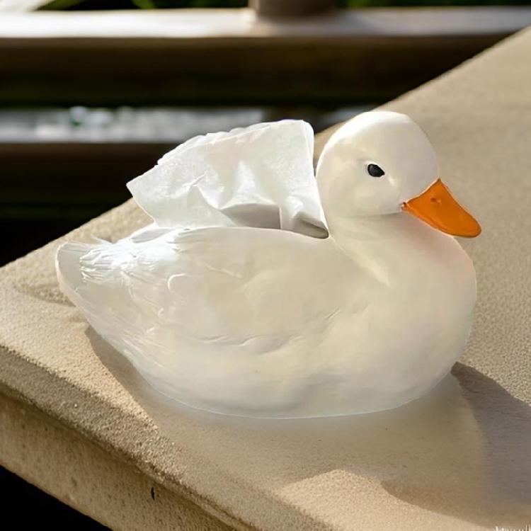 Novelty Duck Shaped Tissue Box Cover Wear Resistant Paper Towel Holder Elegant Kitchen Napkin Organizer for Home Use