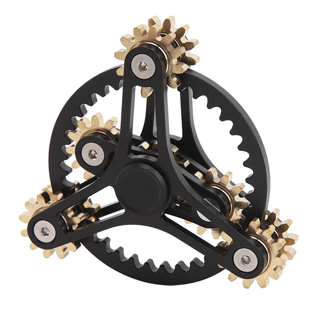 Bearing Gear Finger Toy Meditation Reduce Anxiety Break Bad Habits Bearing 3 Gear Metal Toy Black