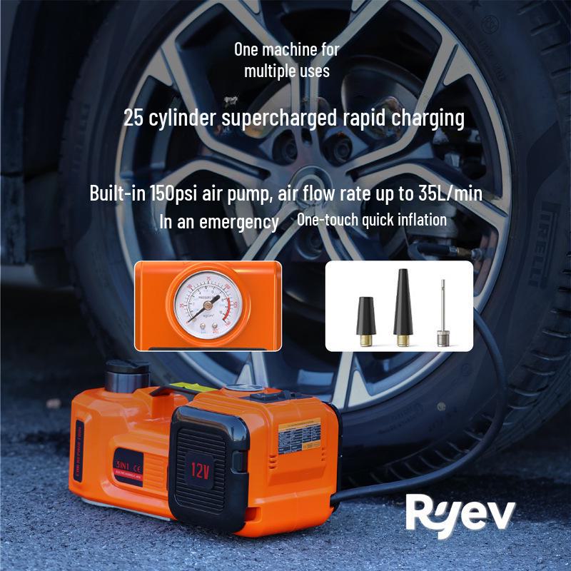 Electric Hydraulic Jack & Wrench with Air Pump for Cars and SUVs