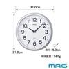 MAG Wanduhr Analog Magmar Leise Schleichende Sekunde Silber W-759SM-Z