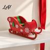 Snowflake Christmas Tree Relief 3D Printed Sleigh Ornament Red And Green Figurine with Holiday Scene Matching Props and Relief Festive Tabletop