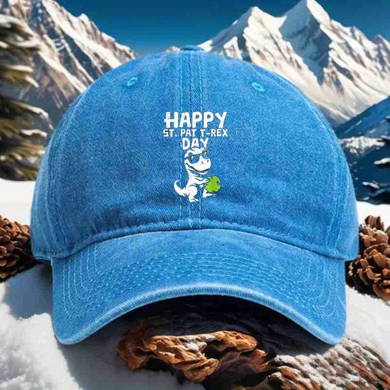 Happy St Pat TRex Day Graphic Baseball Cap Adult Unisex Casual Polyester Adjustable Outdoor Cap