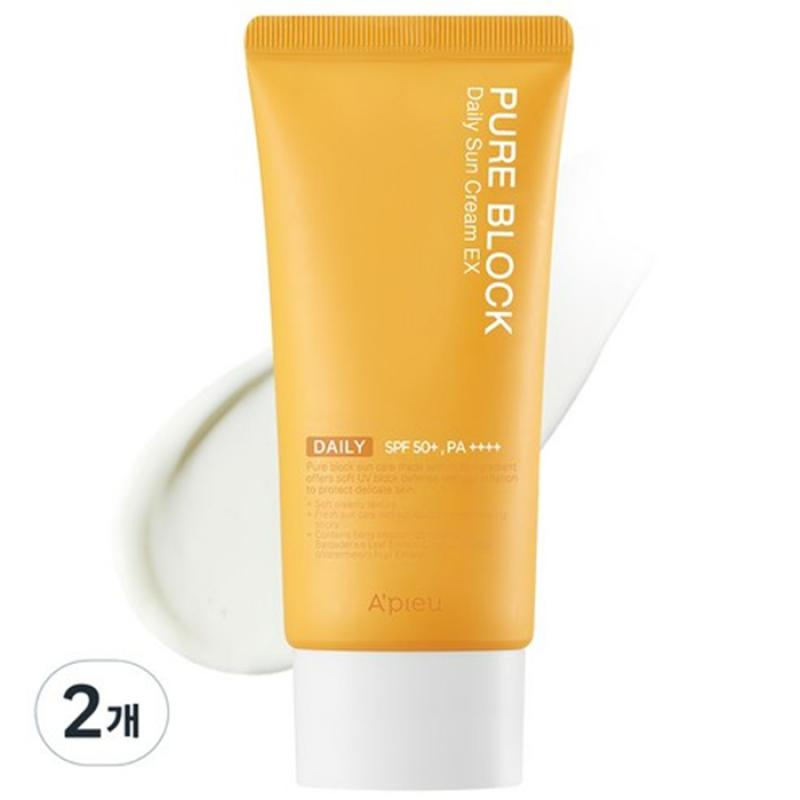 

[A PIEU] Pure Block Natural Daily Sun Cream EX SPF50 PA++++ – 50ml x 2