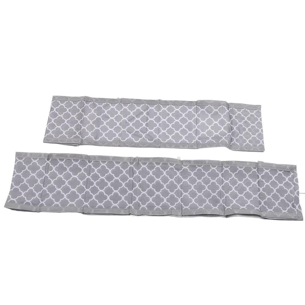 2pcs Breathable Mesh Baby Bed Bumper Soft Mesh Crib Liner Anti Fall Cot Protector for Baby Plum