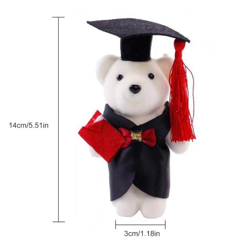 10 Stück Abschluss Bärenpuppen Bachelor Plüschbär mit Hut und Talaren für Absolventen und Lehrer Abschluss Feier Geschenke