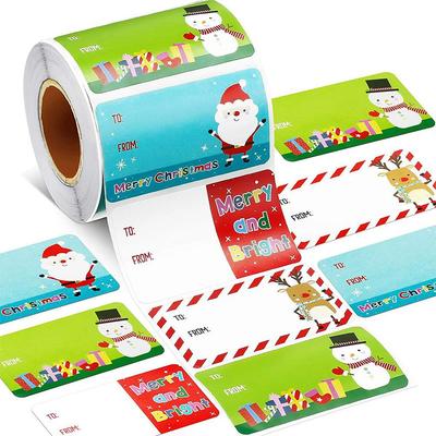 500 Pcs Christmas Tags Self Adhesive Gift Tags for Xmas Presents Christmas Name Labels Stickers for Wrapping Paper Birthday