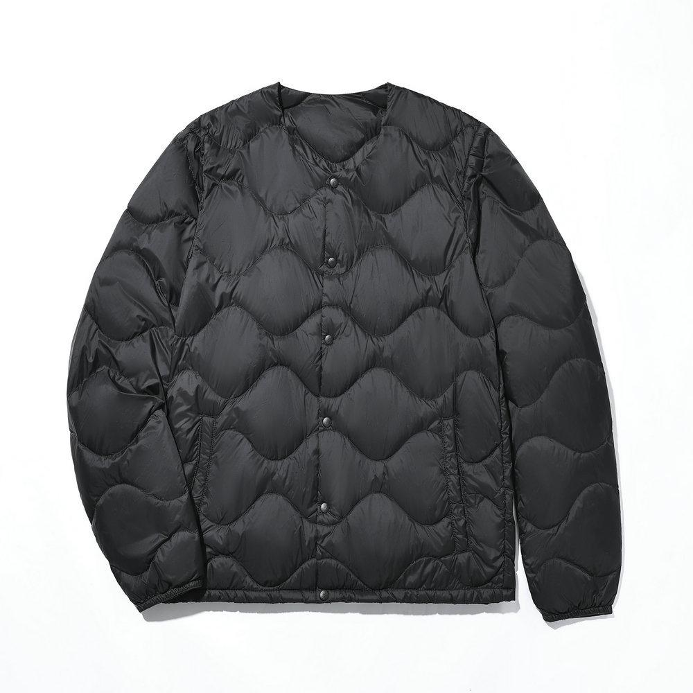 2024 Herr Lättviktig Kraglös Dunjacka - Rund Hals, Pumpamönster, Artikel #6686