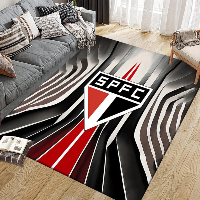 Sao Paulo FC4 Flannel Pattern Square Carpet,Area Rug,Carpet Rug for Living Room Bedroom Sofa Playroom Decor,Non-slip Floor Mat