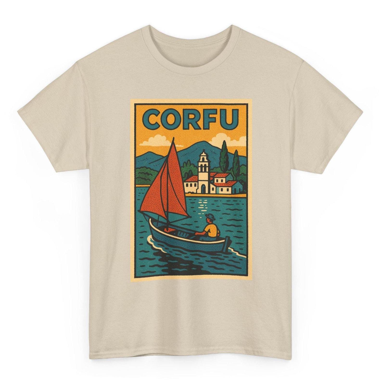 Corfu T-Shirt Unisex: Retro Greece Tee XL