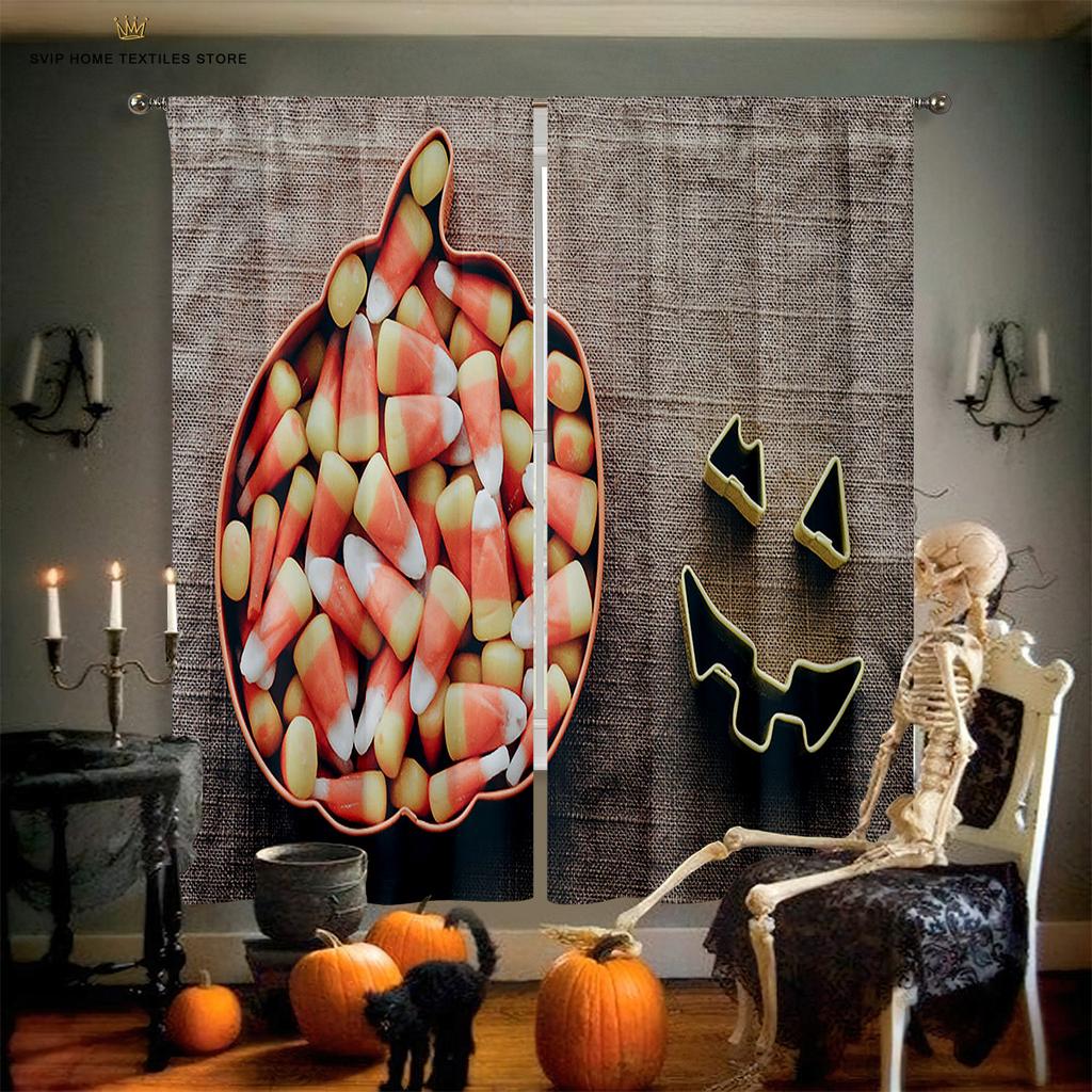 Halloween Horror Curtains, Pumpkin Castle, Holiday Party Decoration, Children's Room, Living Room, Restaurant