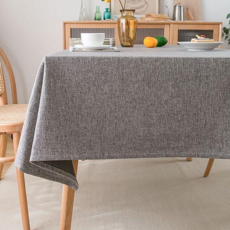 Mantel de Algodón y Lino Grueso de Alta Calidad - Elegante Diseño Liso para Mesas de Comedor y de Té, Nueva Colección