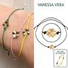 Vanessa Vera 14K Lucky Clover Knot Bracelet (+ Gold Thong Bangle Bracelet)