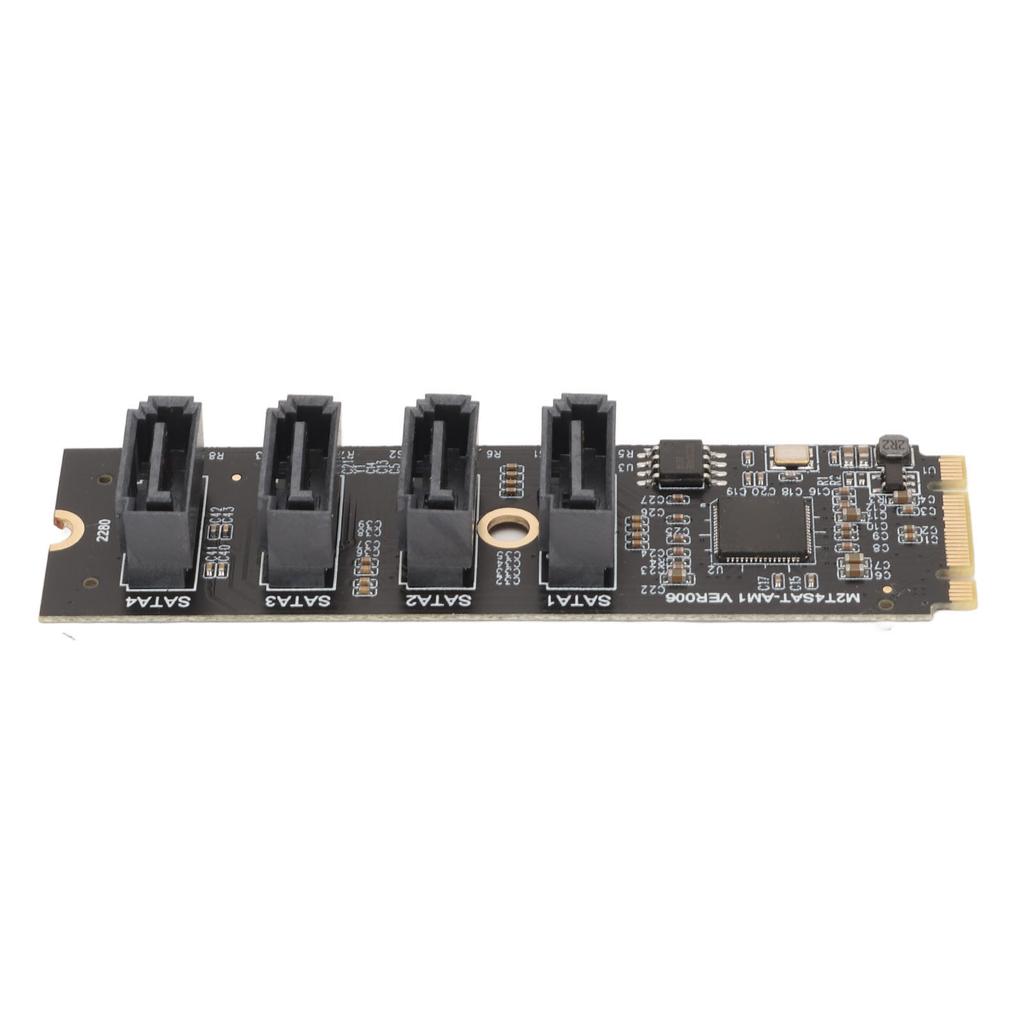 M.2 NVME To SATA Adapter Card Drive Free Plug and Play M2 KEYM NVME PCIE To 4 Port SATA3.0 Expansion Card