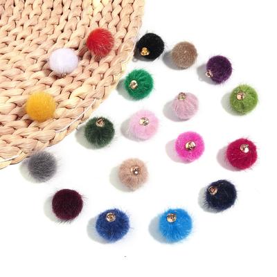 20Pcs Plush Ball Charms Bead Multicolor Imitation Horse Hair Pom Poms Strap Pendant for DIY Making Earring Jewelry Accessories
