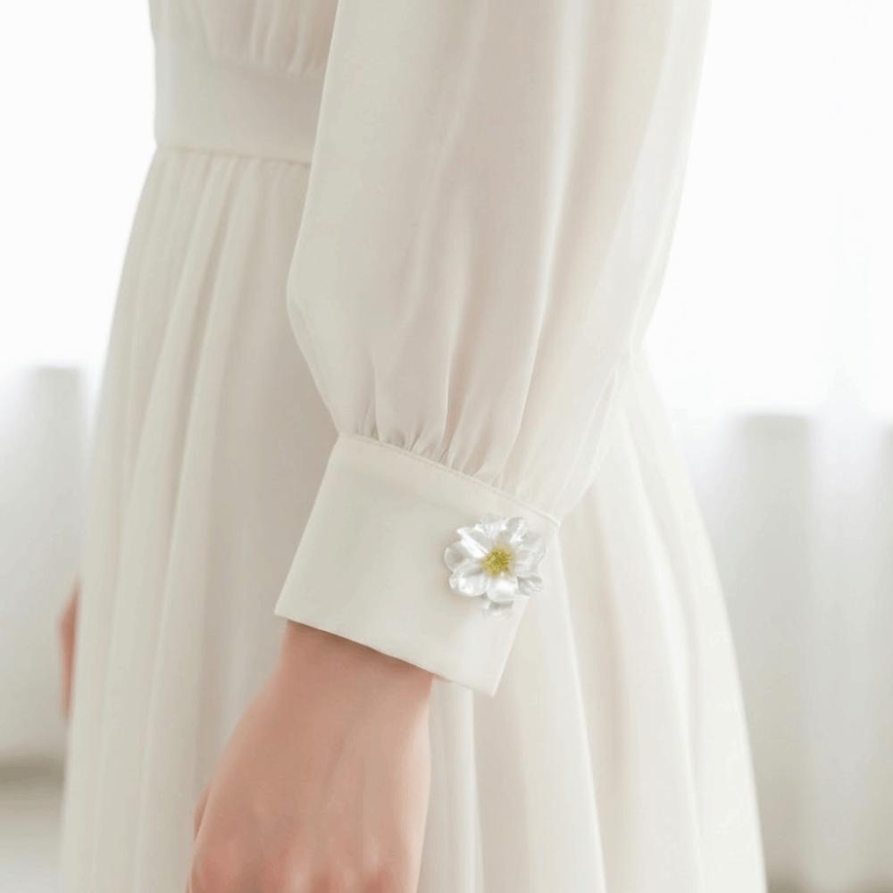 Flower Shape Button Covers Clothing Decoration Flower Button Covers Pearl Sleeve Button Clip Cloth