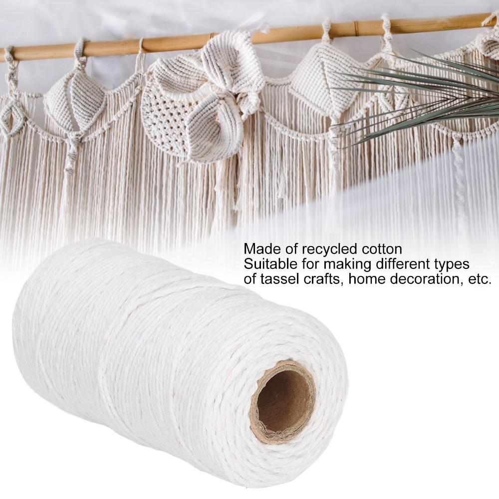 3Pcs 984 Feet Length Cotton Twine Soft Texture Jute String Durable Macrame Cord  For Gardening