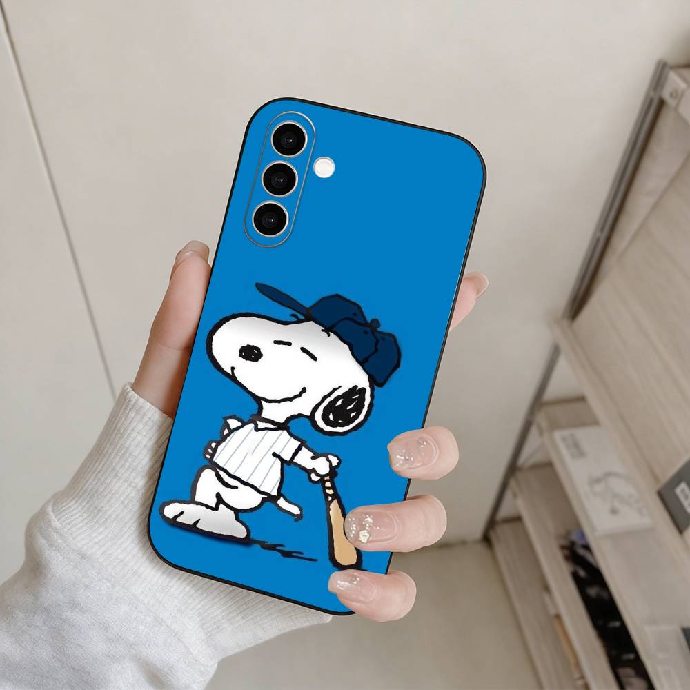 O-l Snoopy  Phone Case For Samsung Galaxy A73,A72,A71,A70,A53,A52,A51,Others Soft Black Cover
