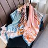 Luxury Brand Square Scarf For Women Design Shawl Wrap 90cm Print Twill Silk Women Hijab Female Foulard Headband Bandana