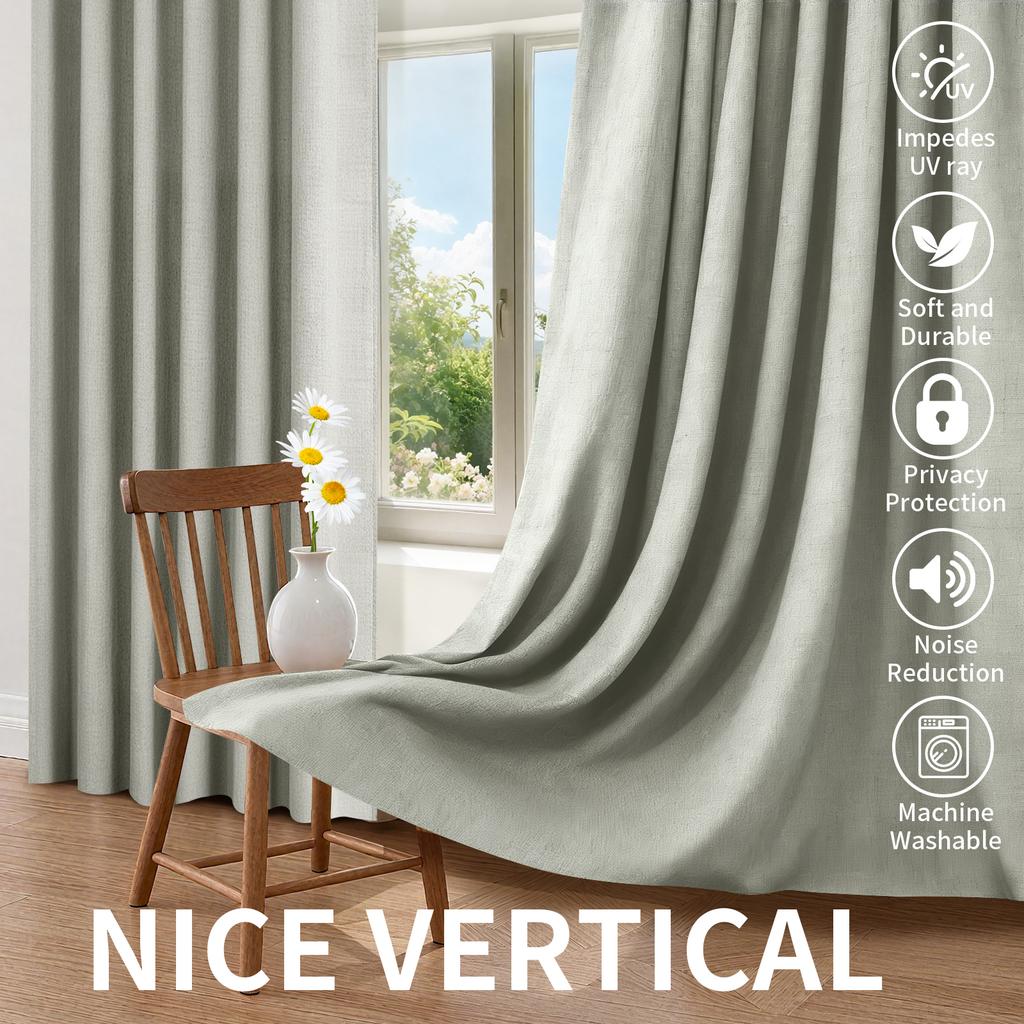 1/2 Panel 100% Blackout Window Curtains Full Light Blocking 84/63 inches Drapes with Liner Thermal Insulated for Living Room