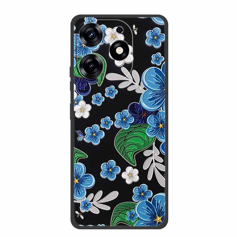 3D Emboss Case For Realme C61 Phone Case Relief Flowers Shockproof Silicone Soft Coque For Realme C61 Back Cover Case RealmeC61