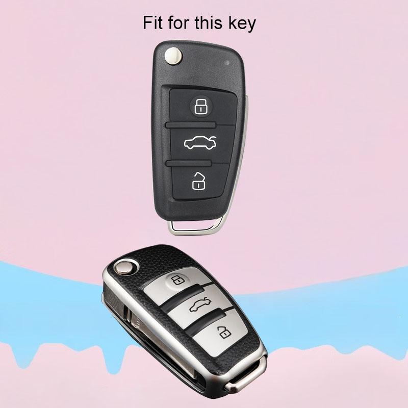 Auto Shell Fob For A1 A3 A4 A5 A6 A7 Q3 Q5 S6 B6 B7 B8 C6 8P 8V 8L TT RS Soft TPU Car Folding Key Case Bag Cover Protector