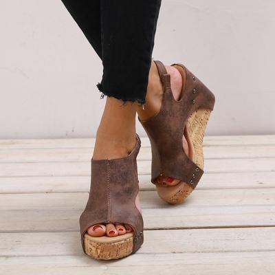 Sandálias femininas plataforma confortável sandálias romanas de cunha de bico aberto com tira no tornozelo sapatos casuais de verão tamanho grande