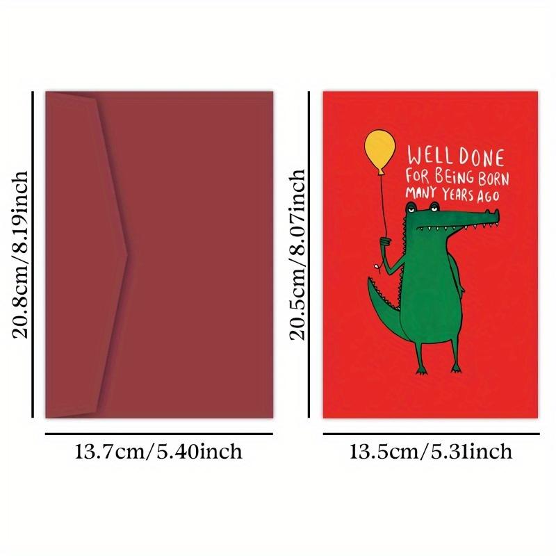 

2 шт./набор Смешная открытка на день рождения с крокодилом для него/нее, Отлично, что ты родился много лет назад, Открытка, Поздравительная открытка на день рождения для друзей 2PC