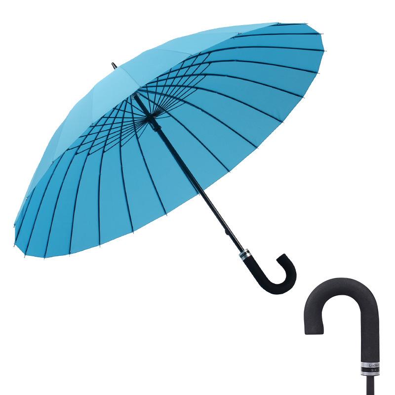Double Person Water-Activated Blooming Long-Handled Umbrella for Women – Storm Curved Handle, Reinforced Rainproof Design