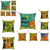 Elegant Halloween Flax Pillow Case Featuring Pumpkin And Ghost Design For Cozy Vibes