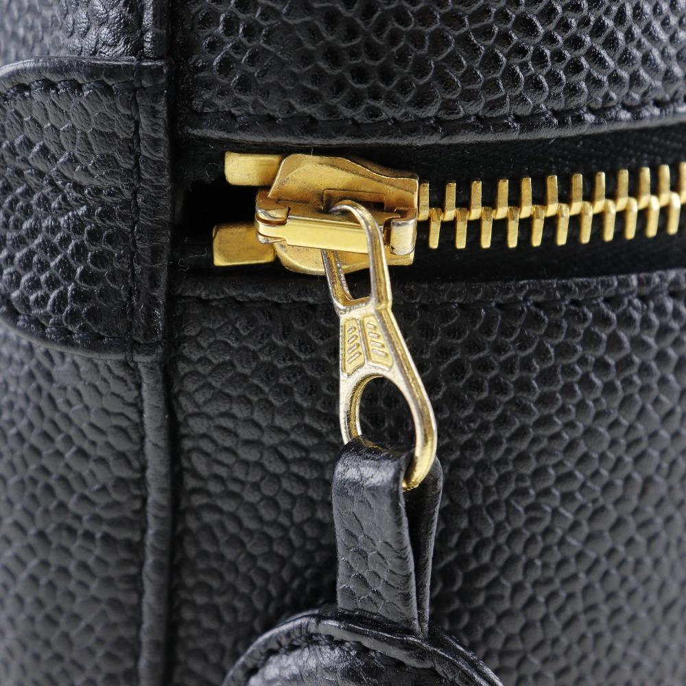 CHANEL Vanity Pouch A01998 Handbag black Caviar skin Women Used