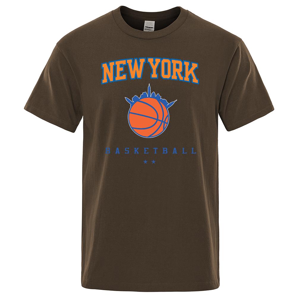 New York Basketball Persönlichkeit Street Herren Kleidung Hochwertige Oversize T-Shirts Sommer Atmungsaktives T-Shirt Hip Hop Baumwoll Tops