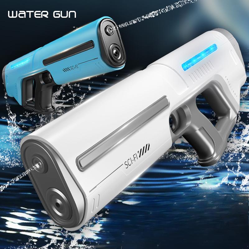 Electric Water Gun Automatic Powerful Squirt USB Rechargeable High Capacity Water Storage Summer Beach Outdoor Toy for Kids Boys