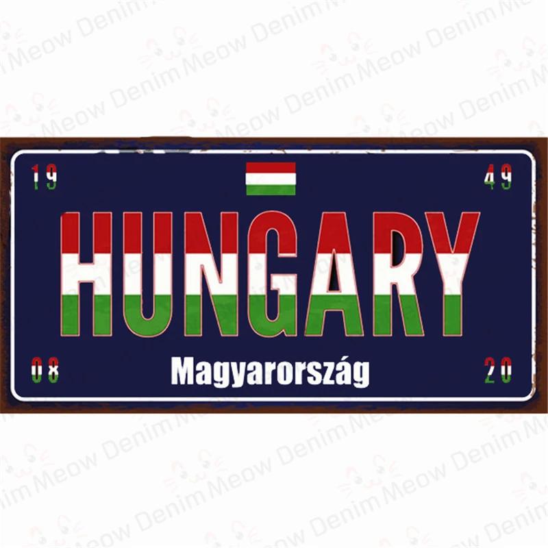 Country Metal Sign Tin Plate, France, Russia, Car, Garage, Club Decoration, Spain, Poland, London, Portugal, Korea Plate, N397