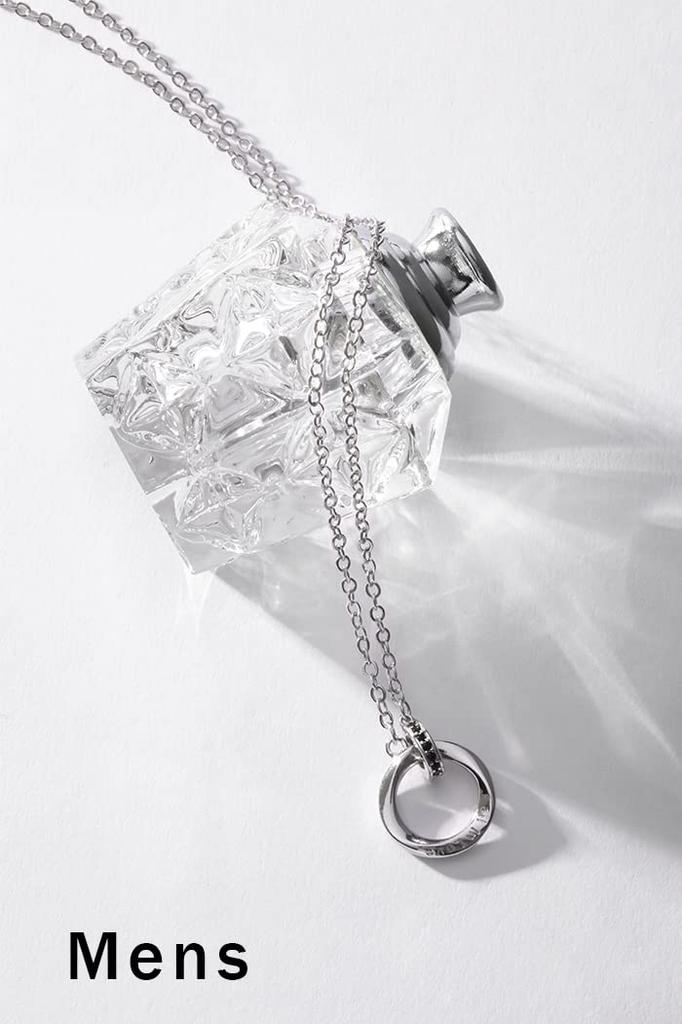 Felicitations Stainless Steel Pair Necklaces, Couples Gift, Set of 2, Men's and Women's, BR-J066 (MSB&LPW)