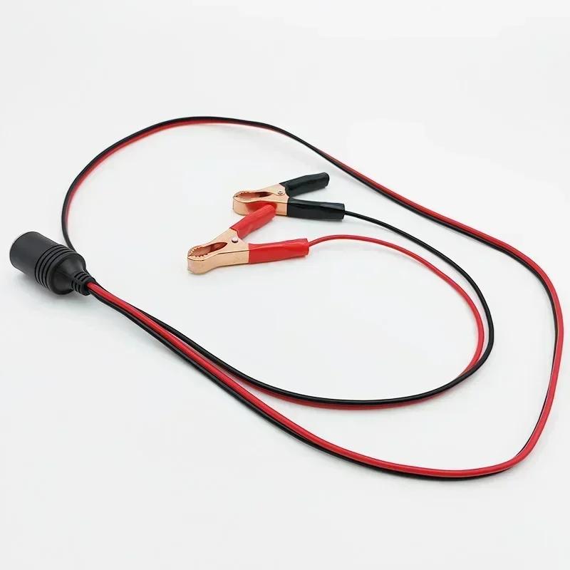 12V Car Battery Terminal Clamp Clip Cigarette Lighter Power Socket Adaptor Camping Battery Pump Power Adapter Splitter Car-styl