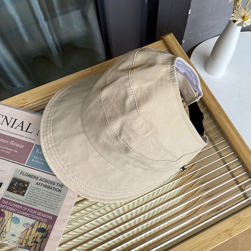 Women's Sun Hat - Breathable, Wide Brim, UV Protection, Open-Top Peaked Visor for Ponytails, Stylish Summer Accessory