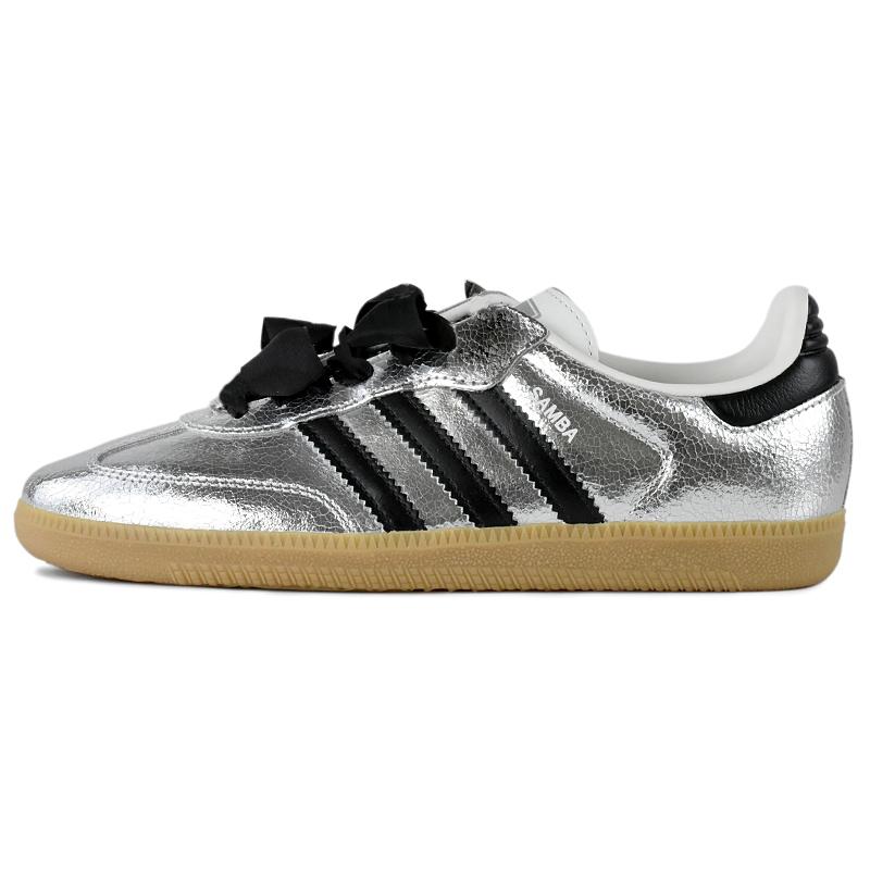 adidas Оригінали SAMBA OG Німецькі армійські кросівки Жіночі низькі Чорний/Сріблястий JR0035(Team96-S-BOX)