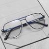 Anti Blue Light Myopia Pilot Glasses Men Metal Frame Blue Light Blocking Oval Prescription Eyewear Minus Diopter
