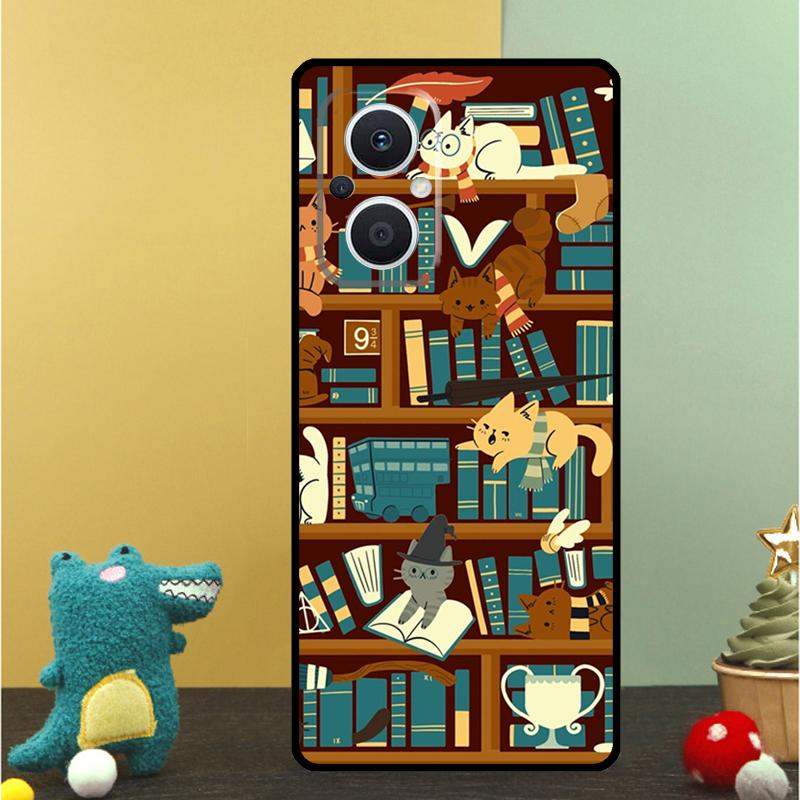 

Library Magic cats Kitten Case For OPPO Reno 15F 14F 11 12 13 F 14 10 15 Pro 7 8 Lite OPPO Find X5 X6 X8 X9 Pro Cover OPPO Reno12 Pro