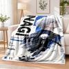 Blue Lock Flannel Throw Blanket Soft Warm Cozy For Sofa Bed Indoor Home Bedroom Use