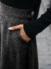 In Stock: High-End European Women's Wool A-line Midi Skirt - Autumn/Winter Collection