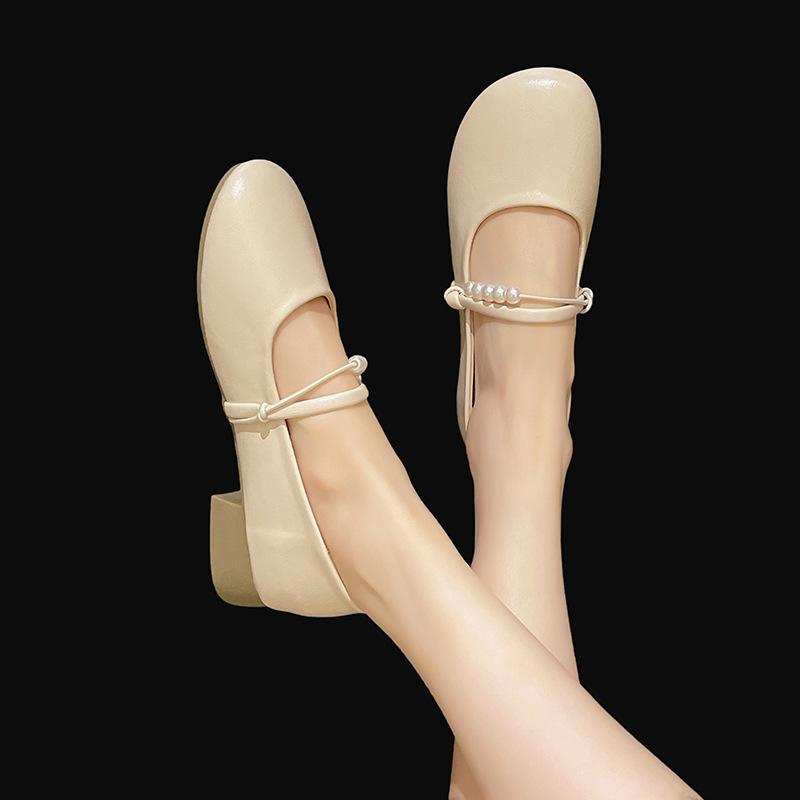 Late Evening Breeze Gentle Shoes Flat-soled Single Shoes Women's New Summer Mary Jane Shoes with Skirts Soft-soled Maternity Shoes