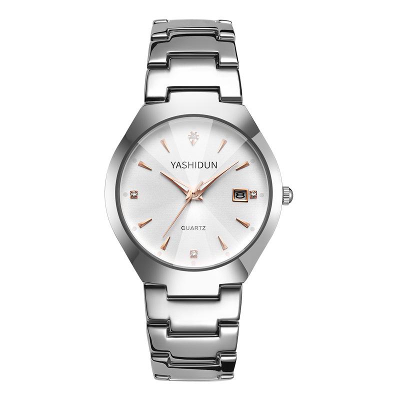 Unisex Luminous Quartz Watch: Fashionable Steel Band, Waterproof, Suitable for Students & Couples